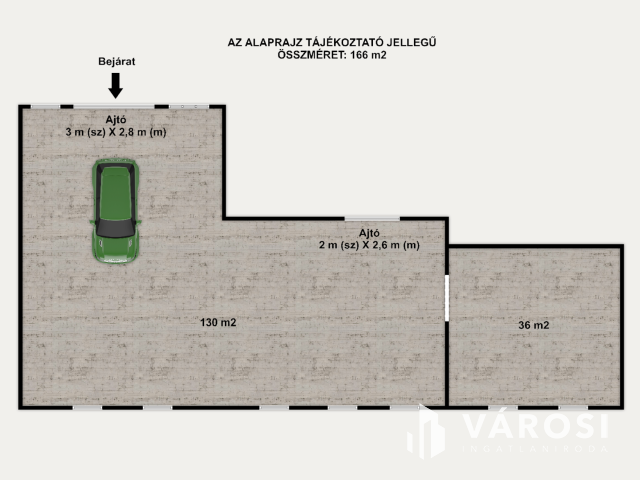 166 m2-es raktár-műhely kiadó