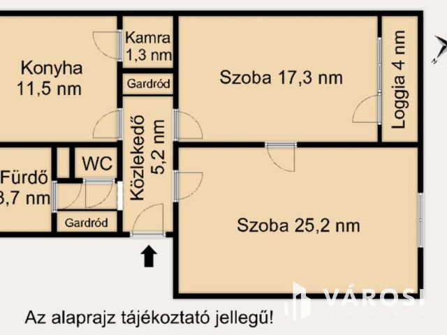 Alsóváros, első emelet, két szoba