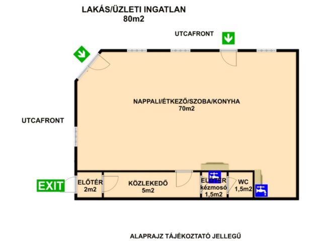 Irodának, telephelynek kialakítható üzlethelyiség