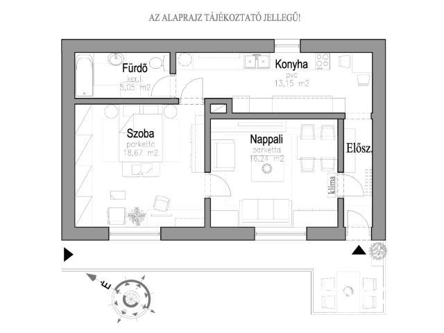 Belvárosi, földszinti lakás